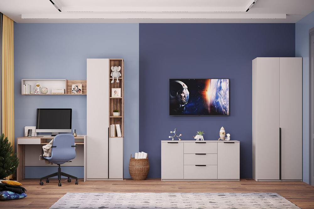 Шкаф для одежды Чарли №25 120см, цвет белое сияние