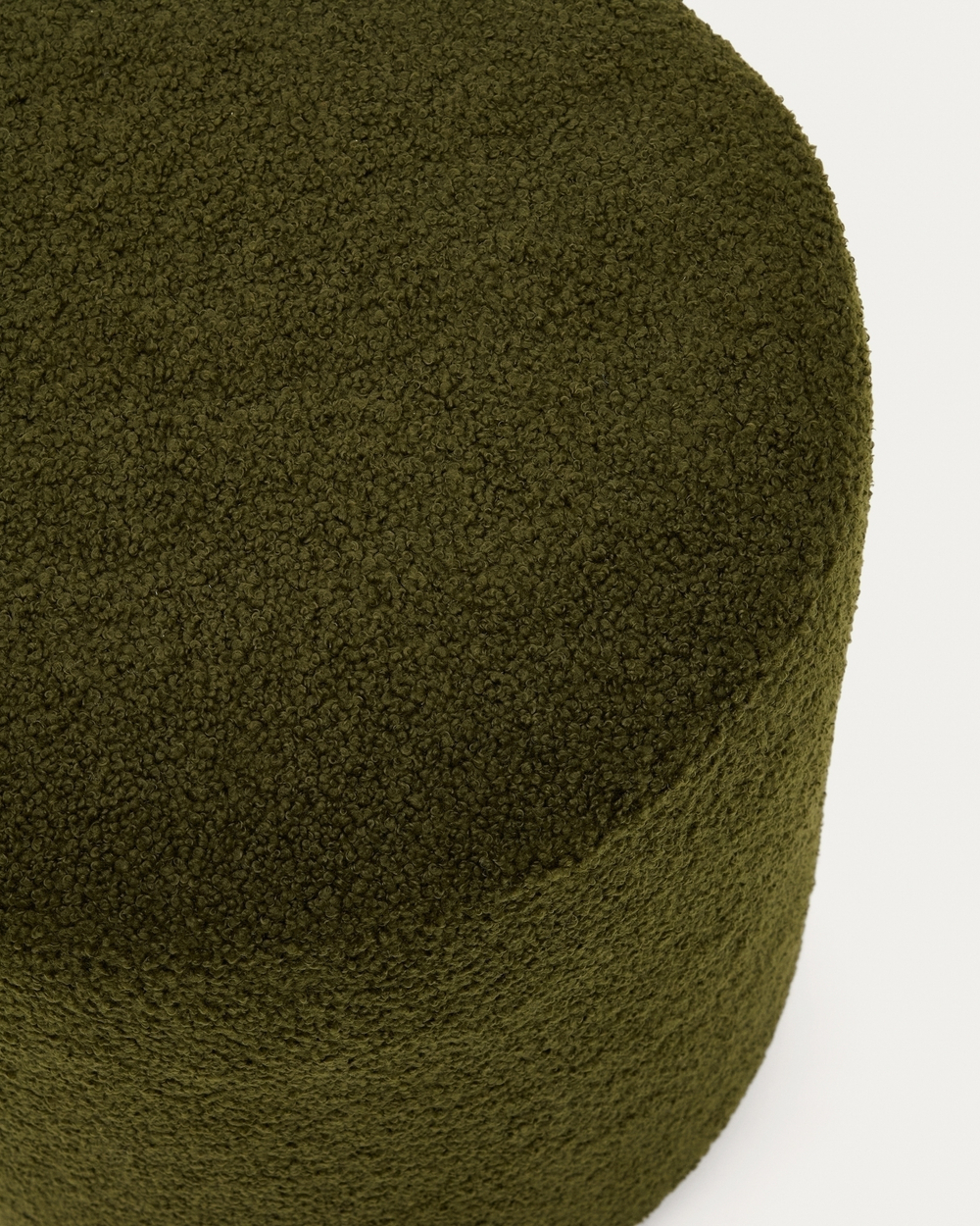 Пуф Kaeli со съемным чехлом из зеленого букле Ø 43 см