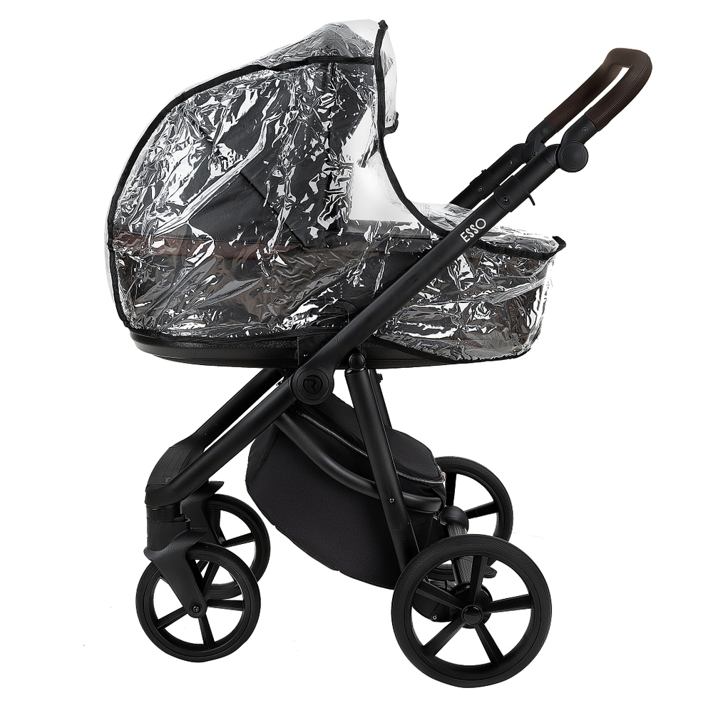 Коляска 2 в 1 Roan Esso Leather, Black / Черный