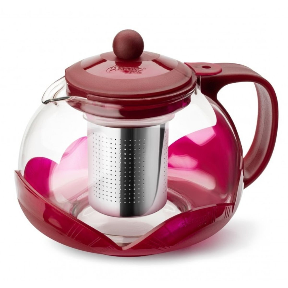 Чайник заварочный стекло,пластик, 1.2 л, с ситечком, Apollo, Societe, SCT-120, голуб
