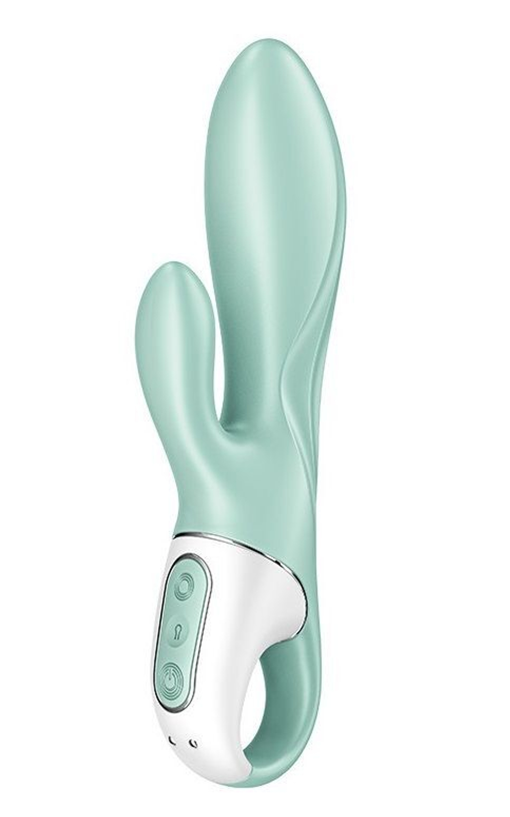 Зеленый вибратор-кролик Satisfyer Air Pump Bunny 5+ с функцией расширения