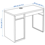 Письменный стол с ящиками - IKEA MICKE, 105х50 см, имитация дуба/черный, МИККЕ ИКЕА