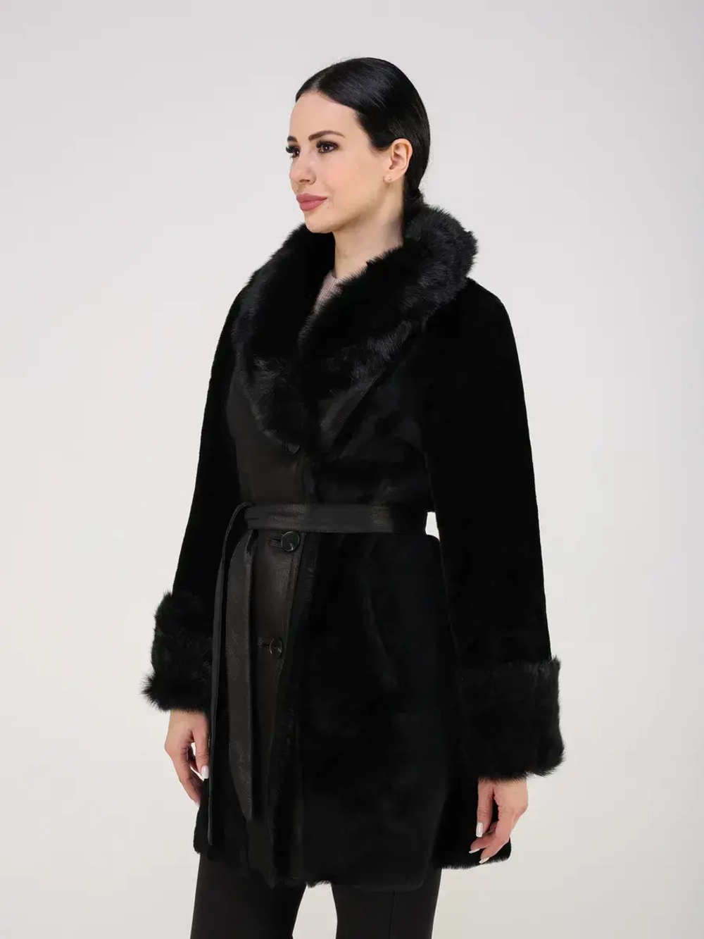 Дубленка зимняя шуба натуральная двусторонняя