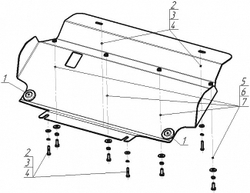 Защита стальная 2 мм Р Nissan Pathfinder MOTODOR.01448