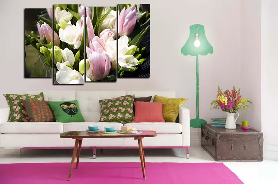 Модульная картина "Нежный букет"