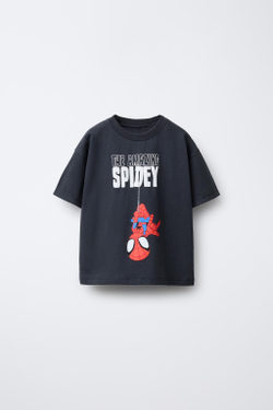ZARA ФУТБОЛКА С РЕЛЬЕФНЫМ ПРИНТОМ SPIDEY © MARVEL, АНТРАЦИТОВО-СЕРЫЙ