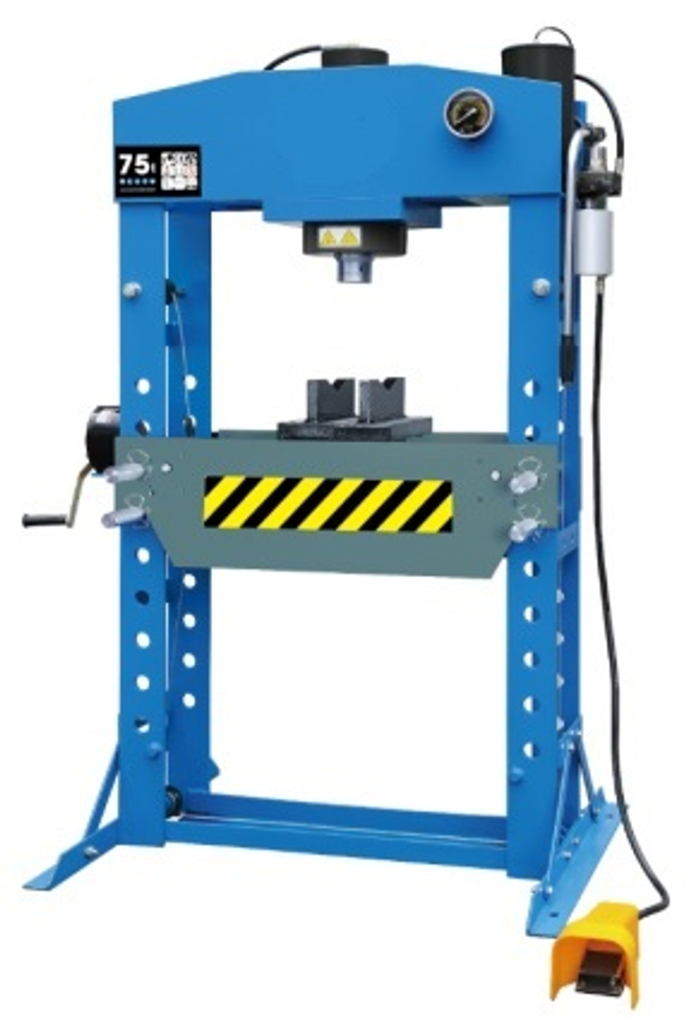 Пресс гидравлический 75 тонн, напольный, ручной/пневматический привод, цвет синий RAL 5005 ROSSVIK