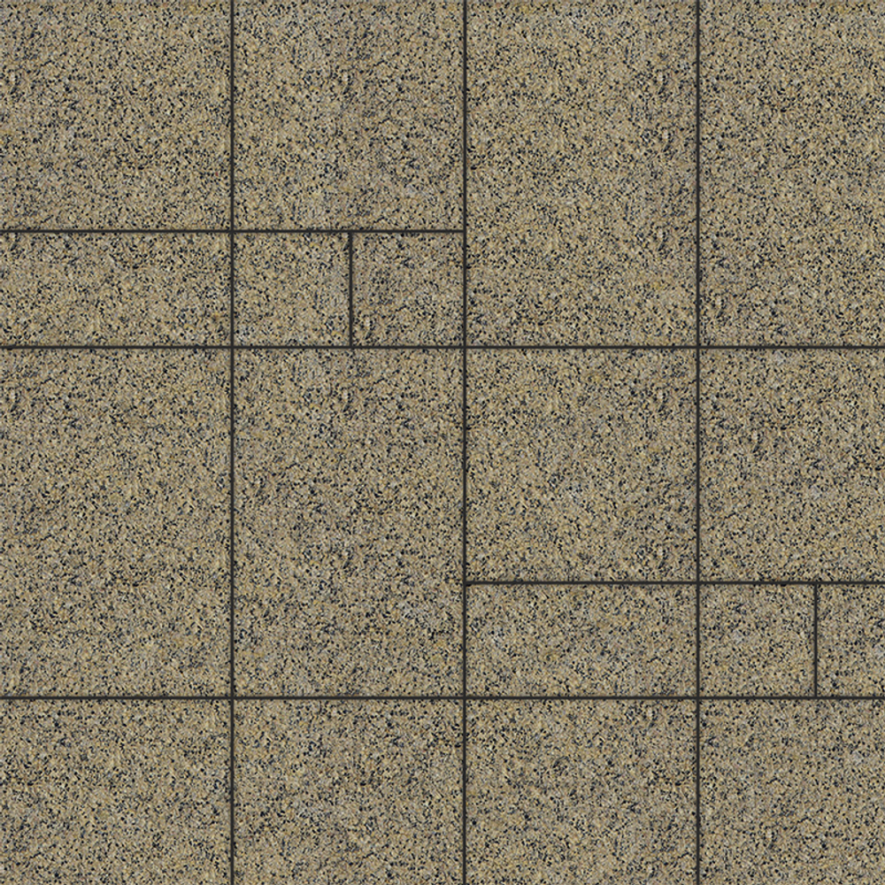 Тротуарная плитка ГРАНДО - Гранит+ Желтый с черным, комплект из 4 видов плит