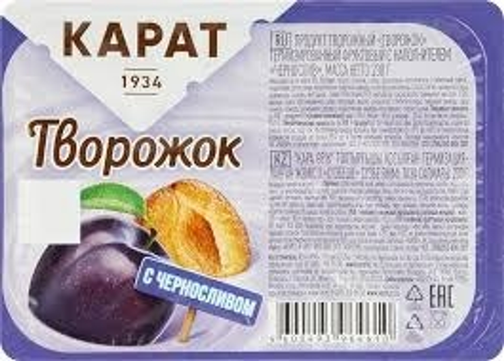 Карат Творожок Чернослив 230гр