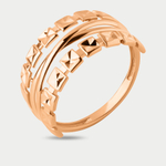 Женское кольцо из розового золота 585 пробы без вставки  (арт. 024431-1010)
