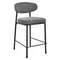 Полубарный стул Arvo 65 см, серый шенилл с черными ножками
