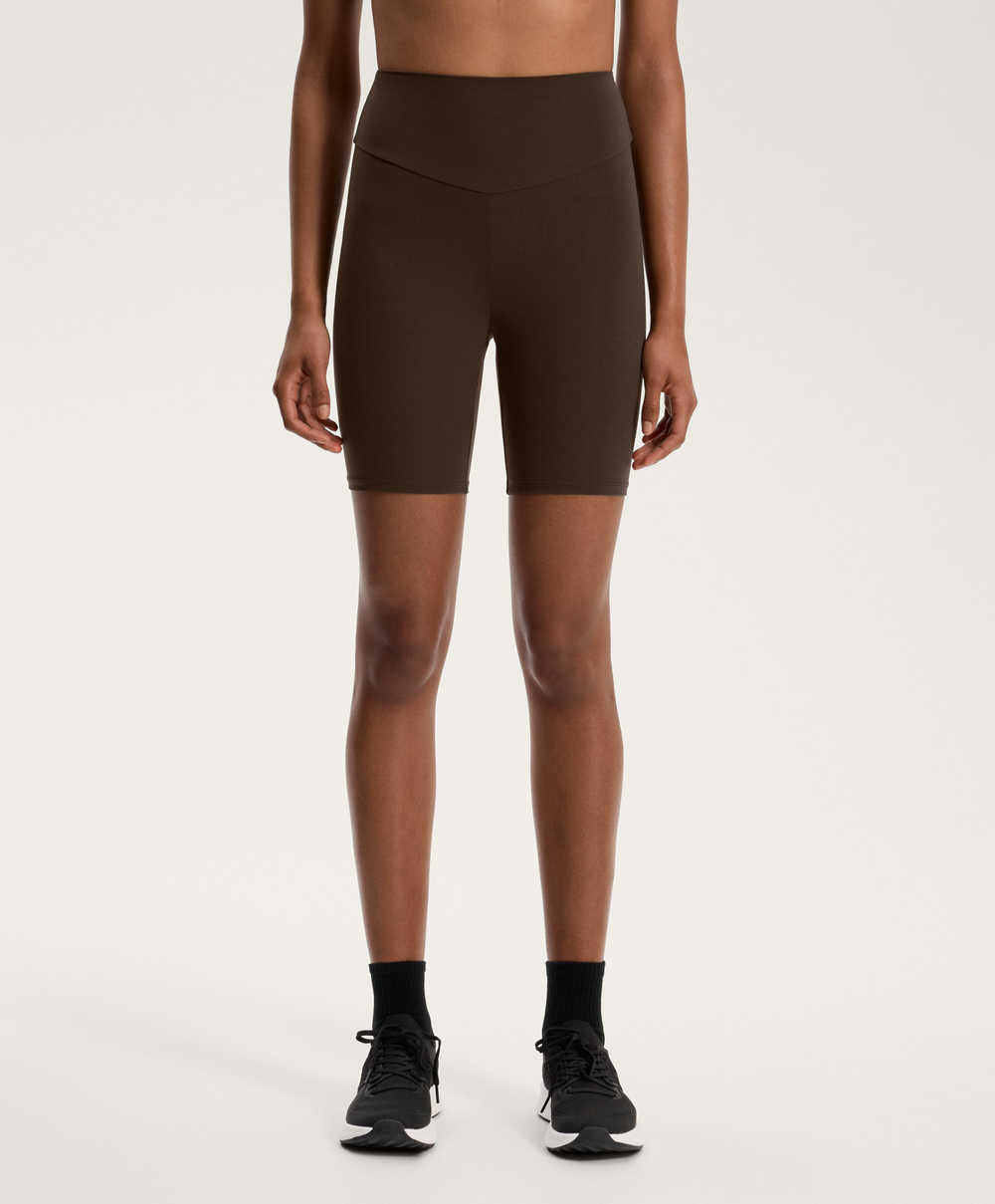 OYSHO Легинсы-велосипедки Comfortlux с высокой посадкой длиной 20 см, темно-коричневый