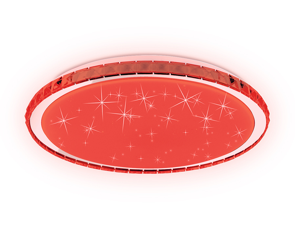 Светодиодный светильник c подсветкой RGB FF501 CH хром 60W 3000-6400K D400*70 (ПДУ ИК)