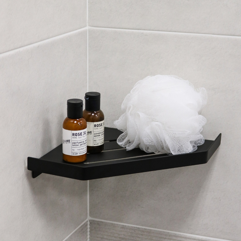 Полка угловая одноэтажная Fixsen Hi-Tech черная FX-841B