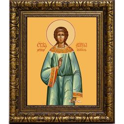 Марфа Азийская, мученица, дева. Икона на холсте. В раме 17 х 21 см.