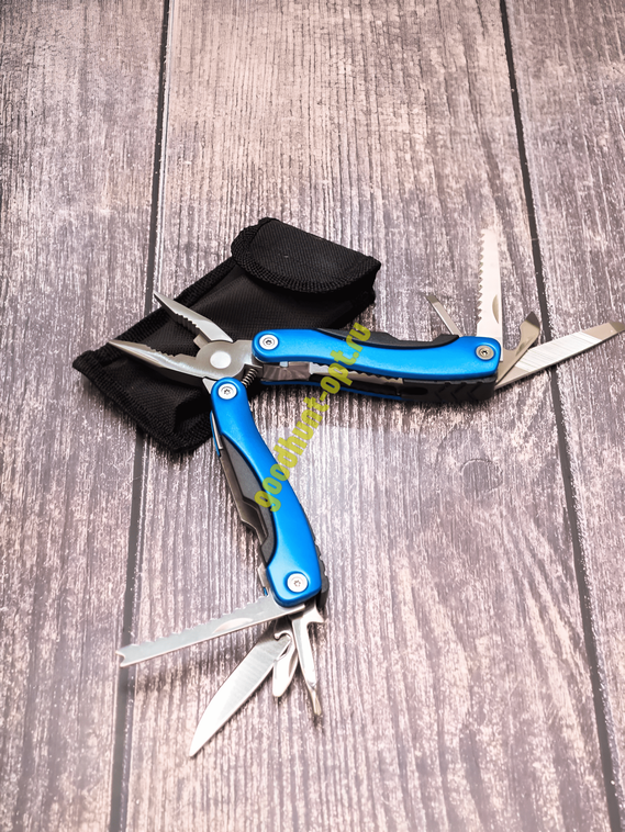 Армейский мультитул 12в1 плоскогубцы нож отвертка Синий