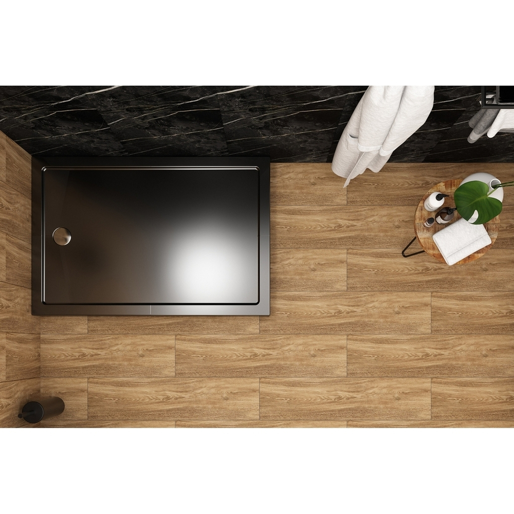 Поддон прямоугольный  1,2*0,8*0,02 "Universal PRO N"акрил d 90 (каркас+экран) выс.13 см BLACK