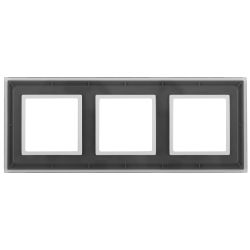 14-5103-00 ЭРА Рамка на 3 поста, стекло, Эра Elegance, прозрачный+бел | Elegance Прозрачный + Белый