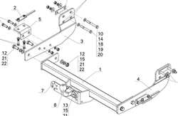 Фаркоп AvtoS FD 32 для Ford Transit фургон 2014-(паспорт и сертификат в комплекте)(без электрики)