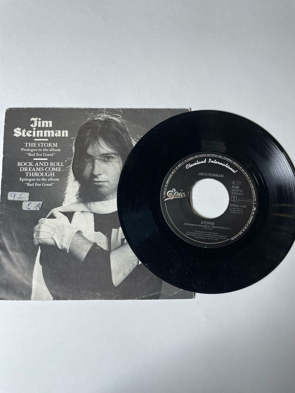 Винтажная виниловая пластинка LP Jim Steinman The Storm / Rock And Roll Dreams Come Through (Holland 1981) 7 дюймов