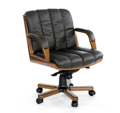 CANNES Кресло/B дерев./кожа ОРЕХ/ЧЕРНЫЙ