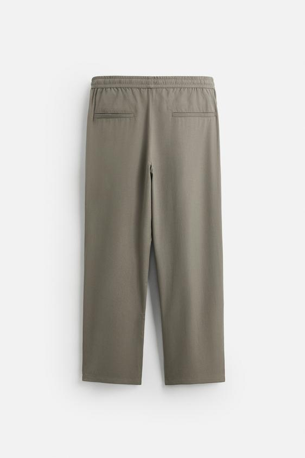 ZARA СТРУЯЩИЕСЯ БРЮКИ СВОБОДНОГО КРОЯ, СВЕТЛЫЙ ХАКИ