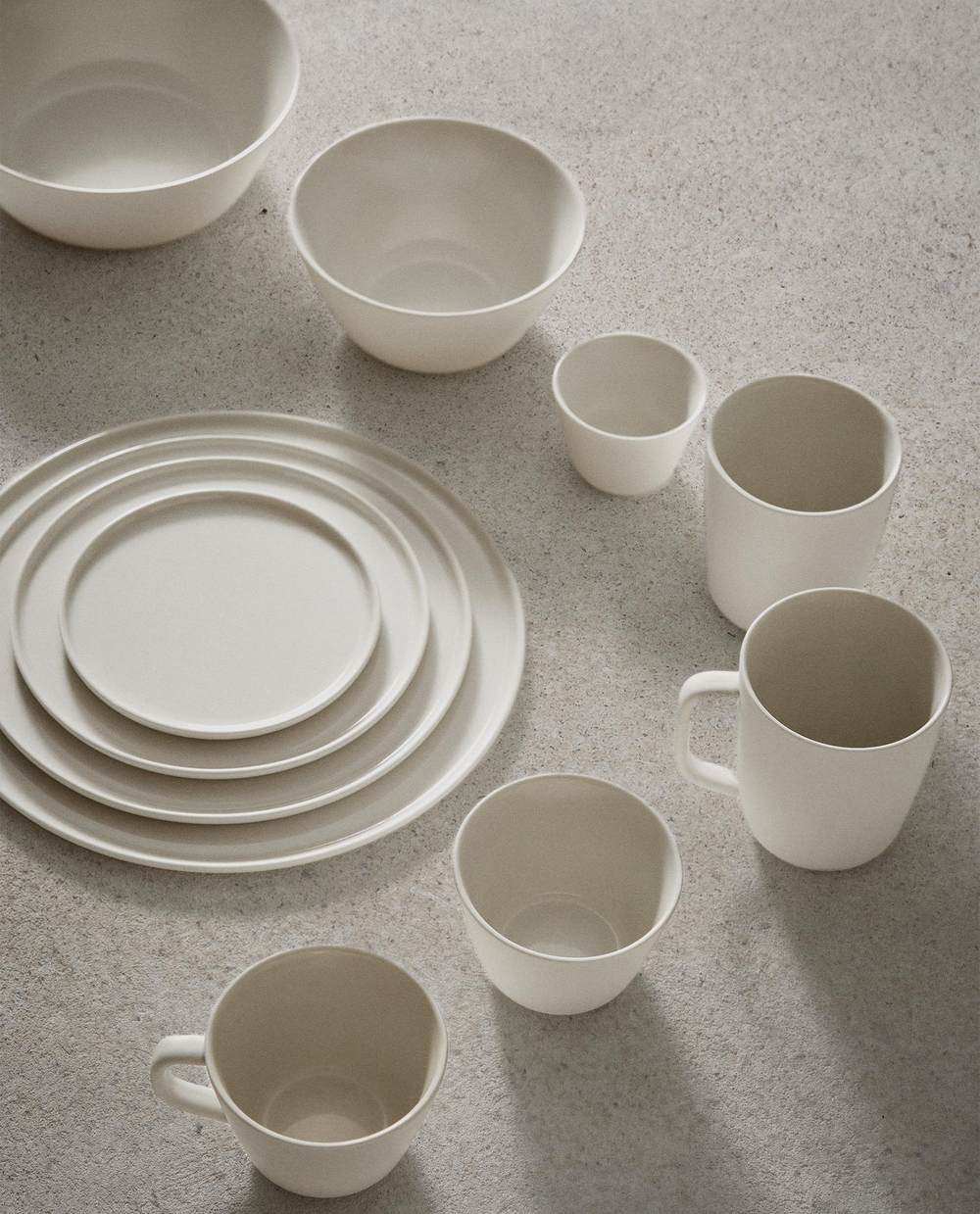 Zara Home набор столовой посуды из фарфора, цвет бежевый, 14 см