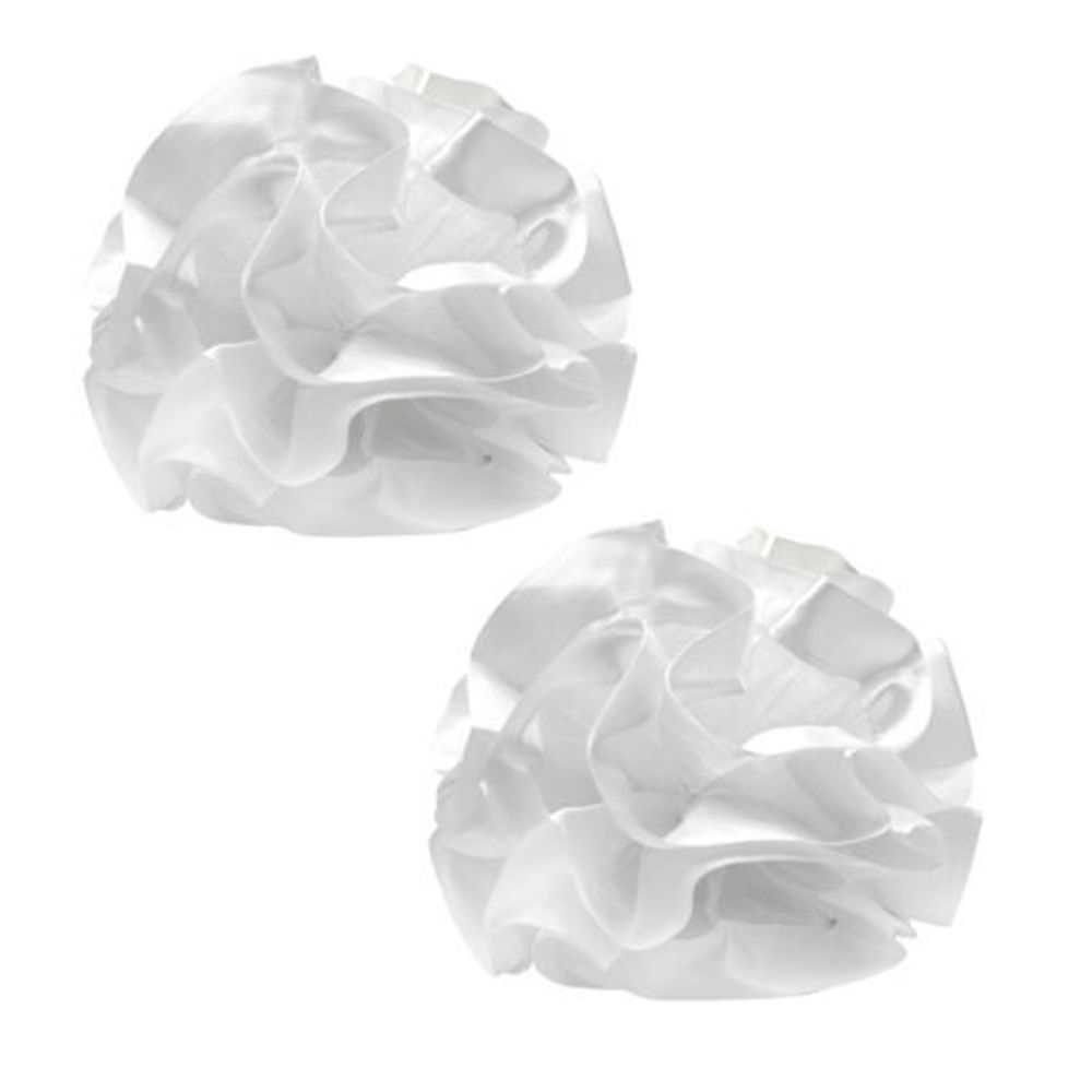 Бант для волос НАБОР 2 шт., диаметр 17 см, на резинке, белый, MONTE VITA, 457115