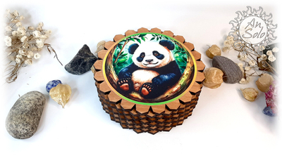 Большая деревянная шкатулка "Малыш панда"