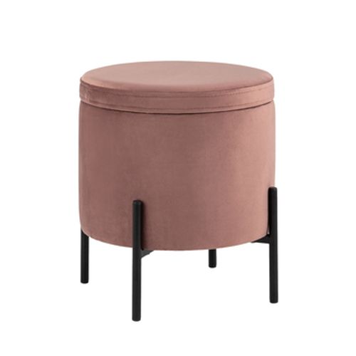 Пуф Грейс с ящиком велюр зелёный