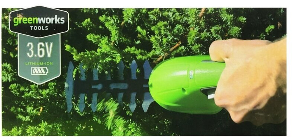 Ножницы садовые аккумуляторные GREENWORKS G3,6HS 3,6В,2Ач,16см, (2903307)
