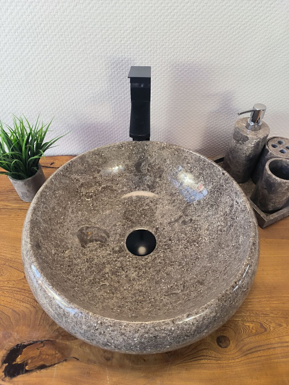 Раковина из мрамора Donut Grey Medium DM-60347 (45*45*15см)