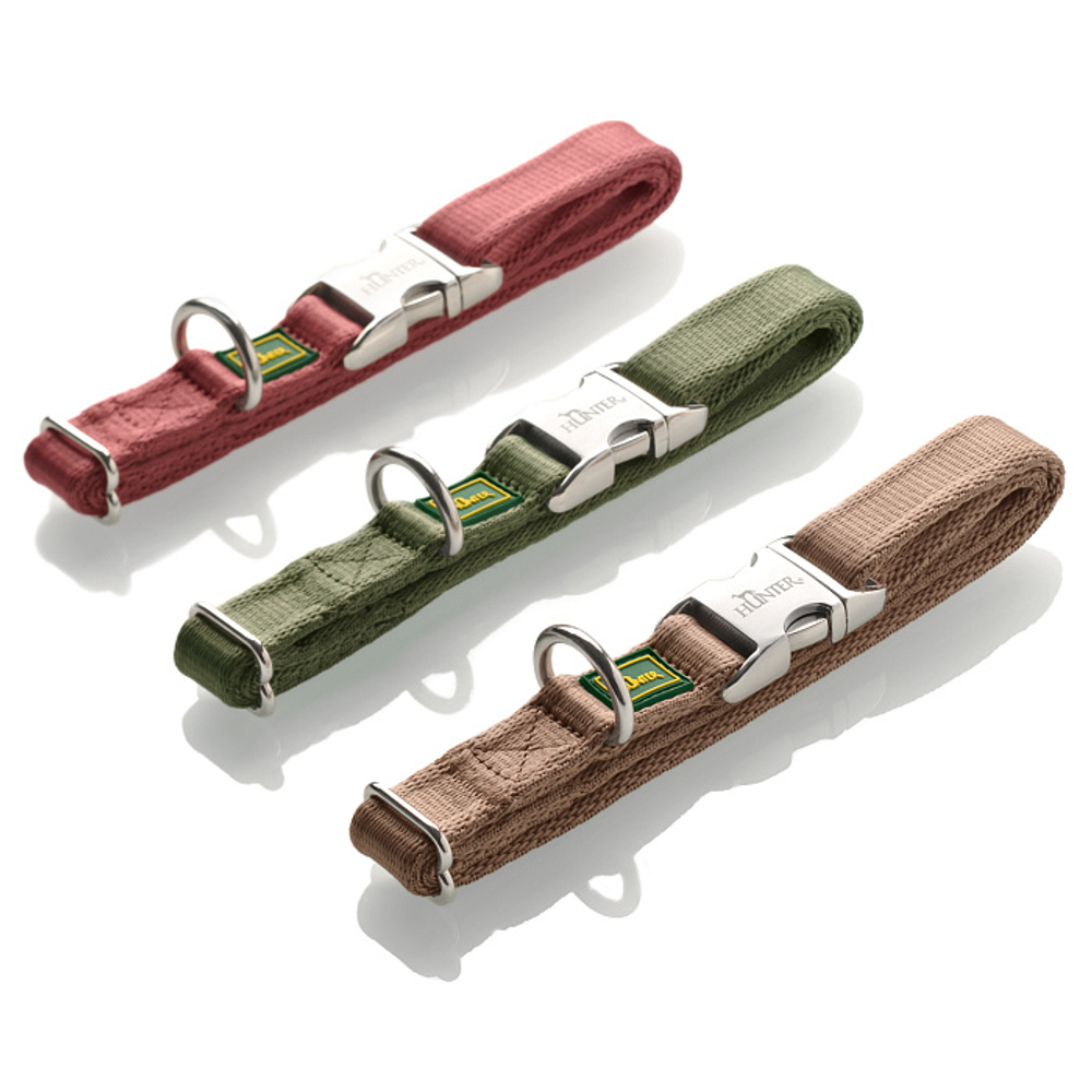 Hunter ошейник для собак ALU-Strong Inari нейлон с металлической застежкой, пепельная роза