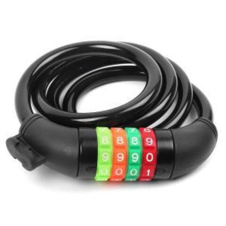 Замок велосипедный кодовый 10*1000мм, черный тросик, Vinca Sport VS 101.427 black polybag