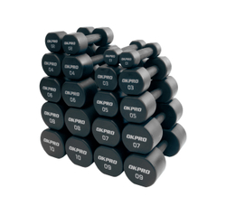 Набор полиуретановых гантелей от 1 до 10 кг (серый лого)