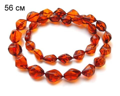 бусы янтарь гранёный
