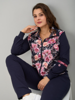 Костюм с брюками КБ-384/тсиний-пионы