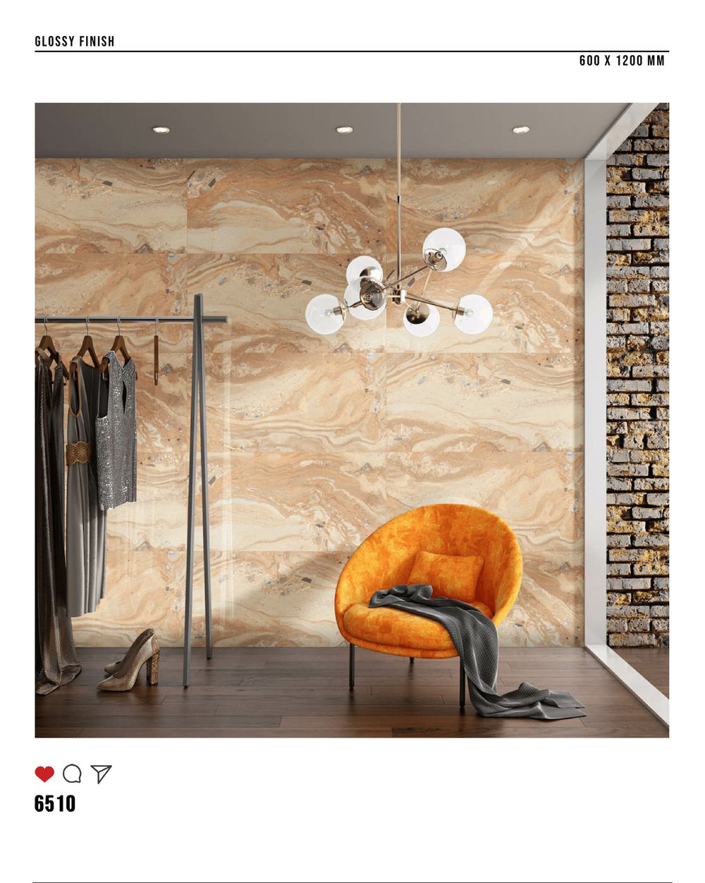 Керамогранит glossy №3 60х120, 6510