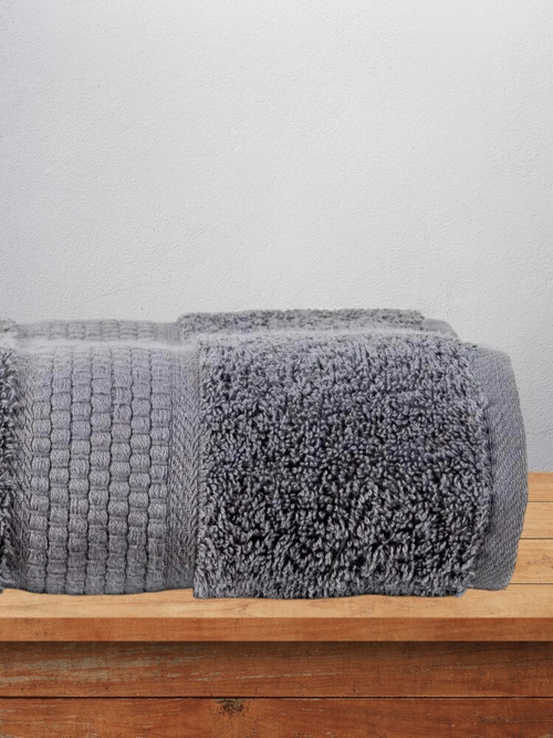 Полотенце банное махровое, Хлопок, 100x150 см, серый, 1 шт