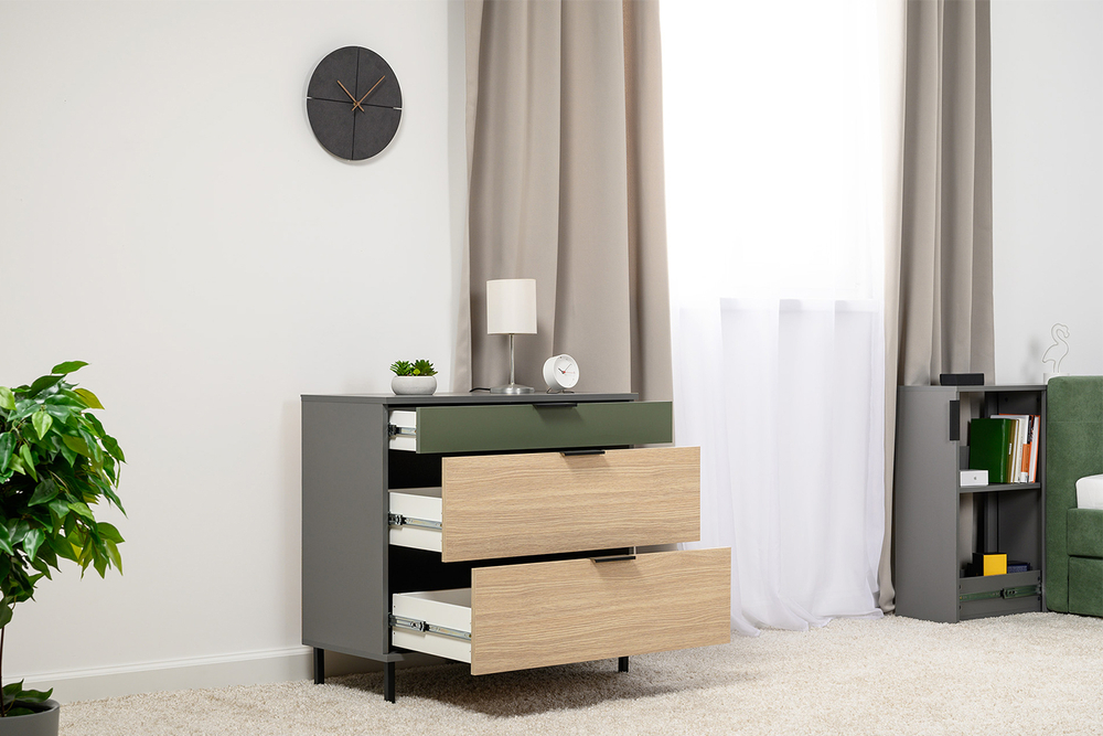 Комод Марвэл 16.234.03, Темно-серый, Плэйн, Зеленый