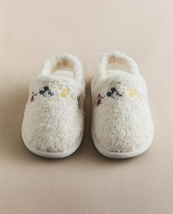 ZARA HOME УЮТНЫЕ ДЕТСКИЕ ТАПОЧКИ МИККИ И МИННИ ©DISNEY, БЕЛЫЙ