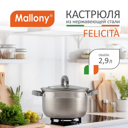 Кастрюля из нерж.стали Mallony Felicita (2.9л)