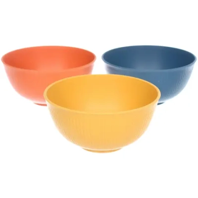 Салатник пластиковый «Луксор» 700мл в наборе 3шт 15*8см, цвета микс