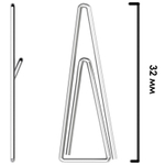 Скрепки BERLINGO 32 мм, никелированные, треугольные, 100 шт/упак