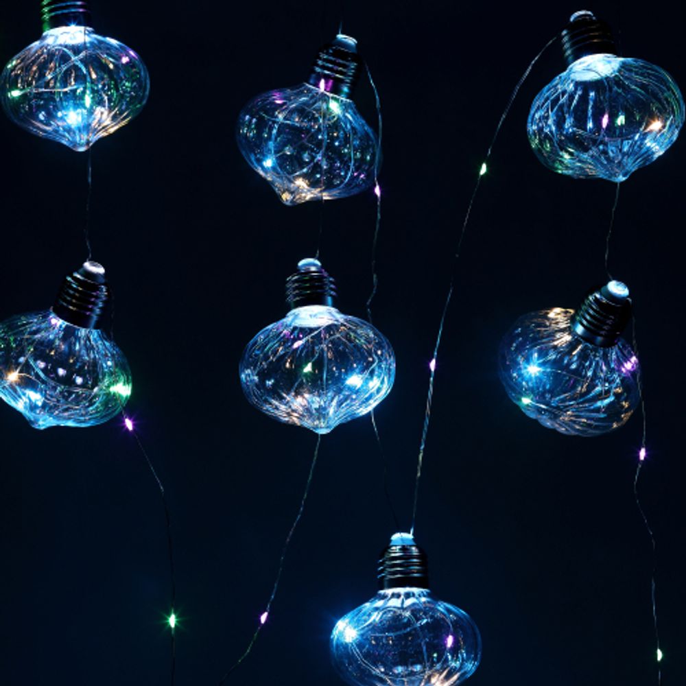 Светодиодная новогодняя гирлянда ЭРА ЕGNIG - 80M нить Лампочки на батарейках 1,8 м мультиколор 80 microLED