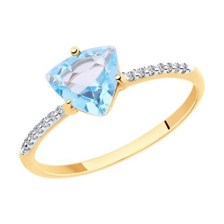 Кольцо из золота с топазами