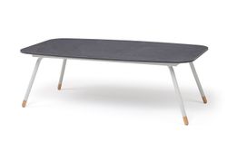 "Верона" журнальный стол из HPL 120х65, H40, каркас светло-серый (RA L7035) муар, цвет столешницы "серый гранит"