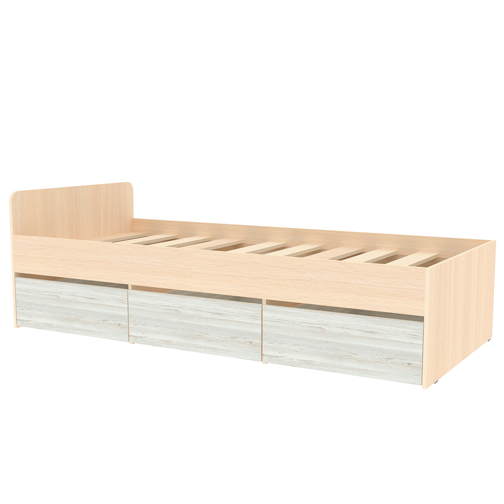 Кровать односпальная КарИВи КИВи  Дуб Молочный Винтерберг