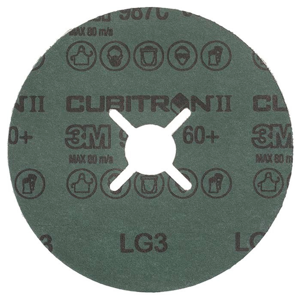 3M™ Cubitron™ II 987C Фибровый Круг, 60+, 125 мм х 22 мм