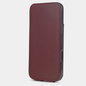 Чехол для iPhone 17 из кожи теленка, бордового цвета